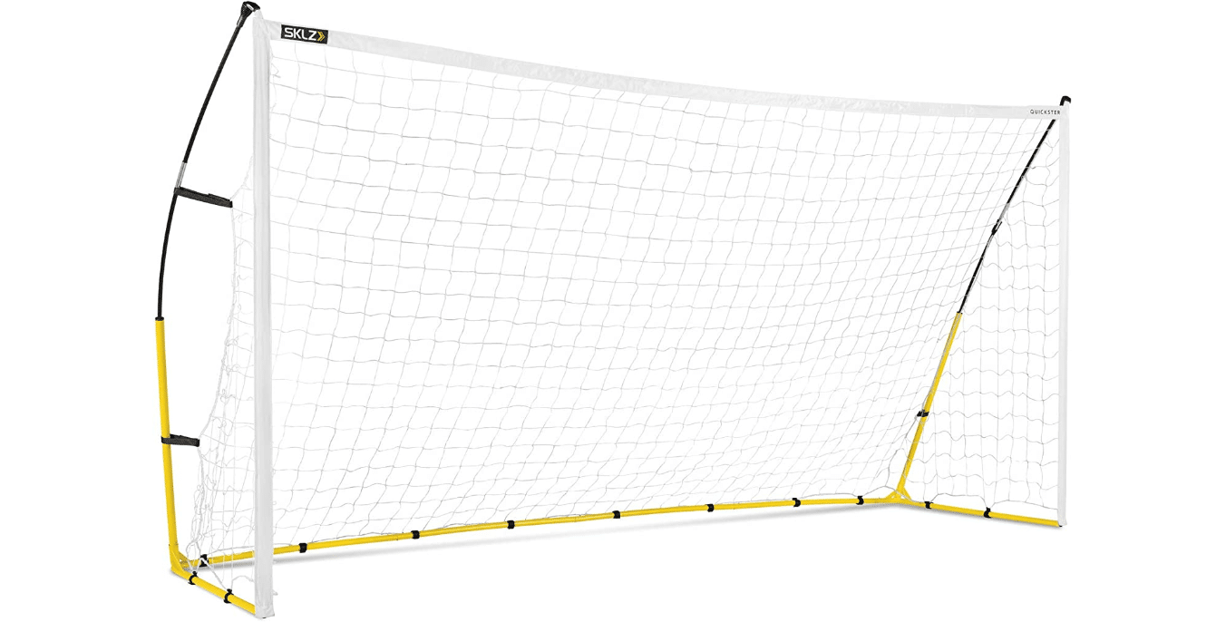 Easy Set Up 5 OPTIONS TO CHOOSE FROM 4’x3’, 6’x3’, 9’x5’, 12’x6’ OR 4 PC SET Portable Soccer Goal by Day 1 Sports Practice Net Includes 5 Ground Stakes and Carrying Bag 